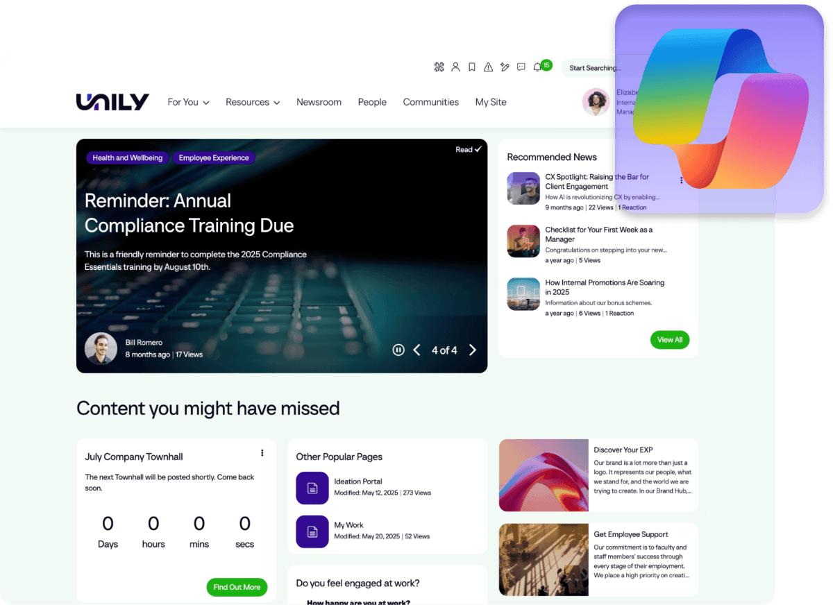 Co-pilot - surfaced intranet