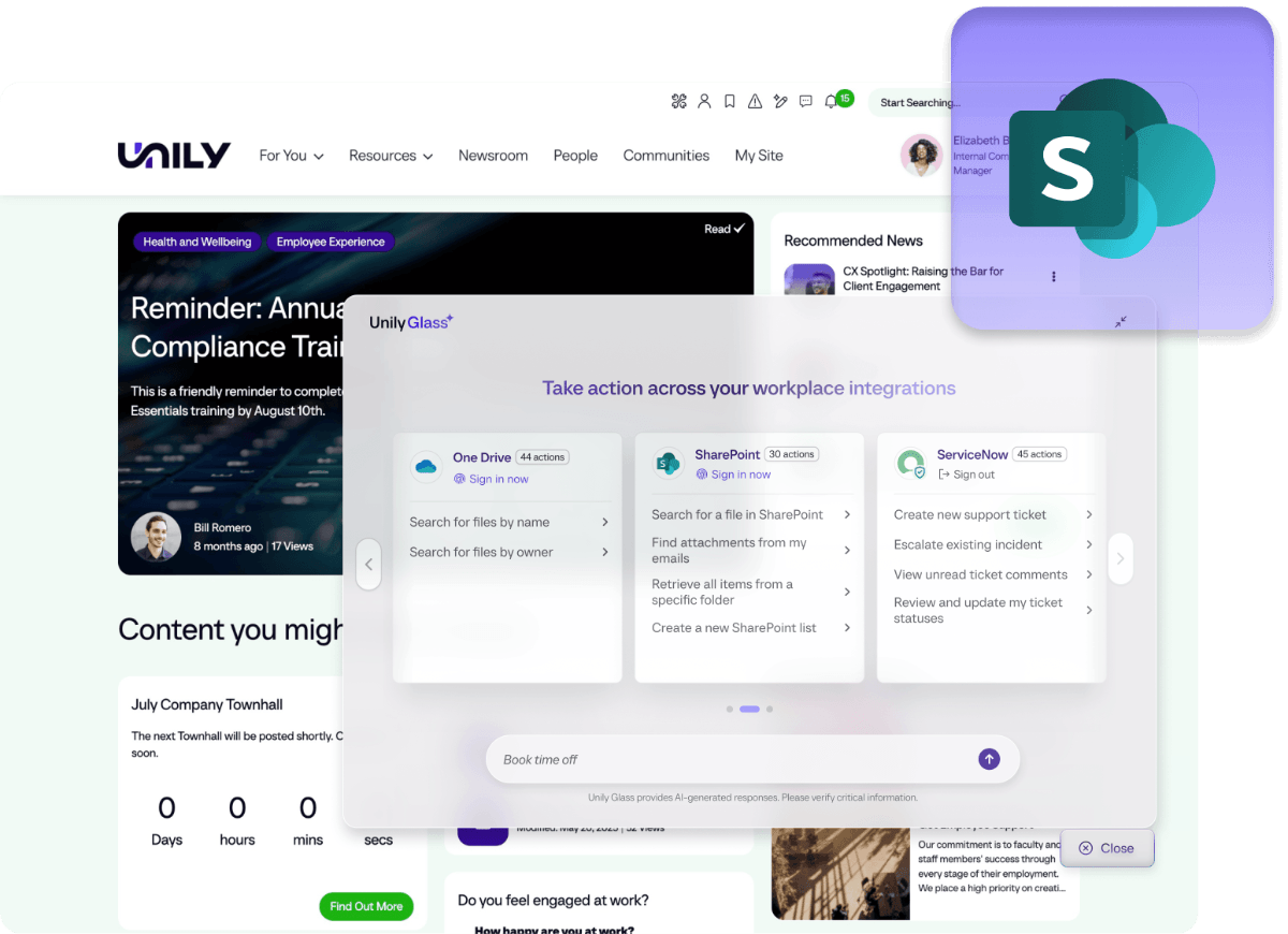 Sharepoint - Unily Glass - Convo access