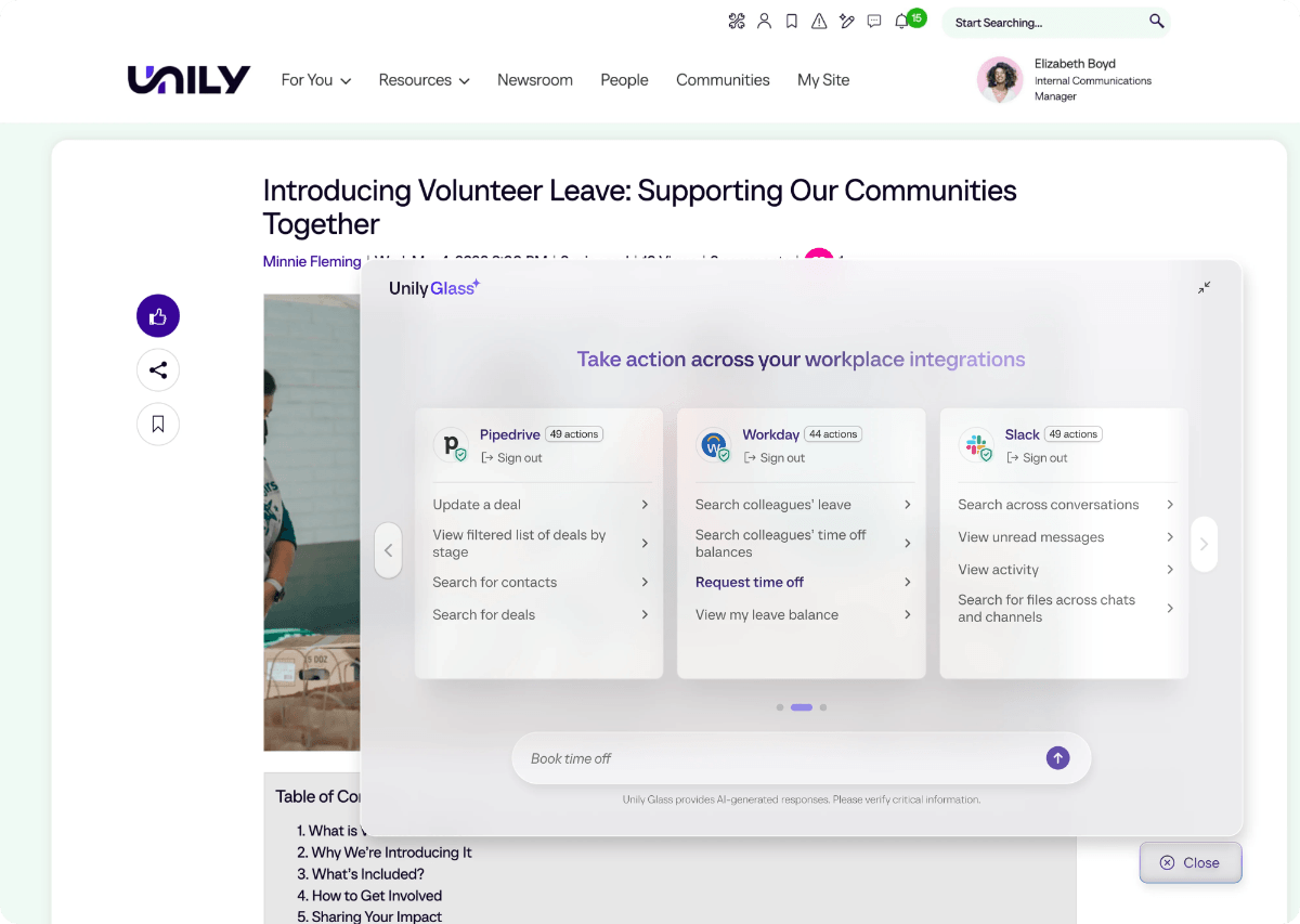 Unily Glass - Conversational action_sm