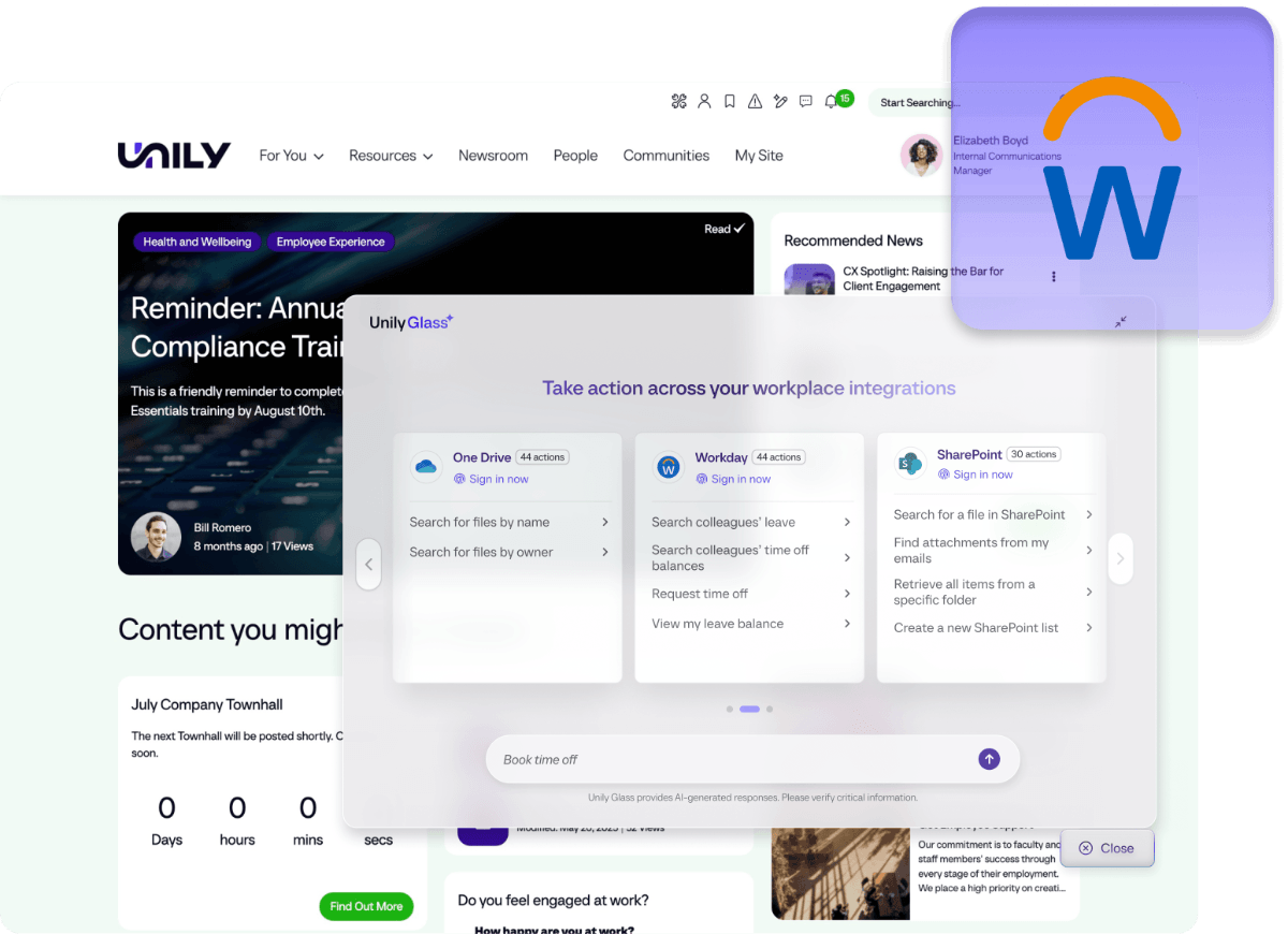 Workday - Unily Glass - Convo access