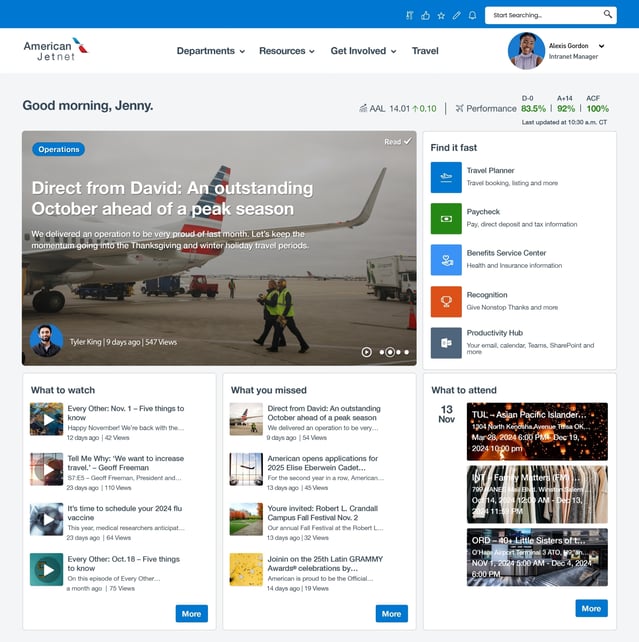 American Airlines screen