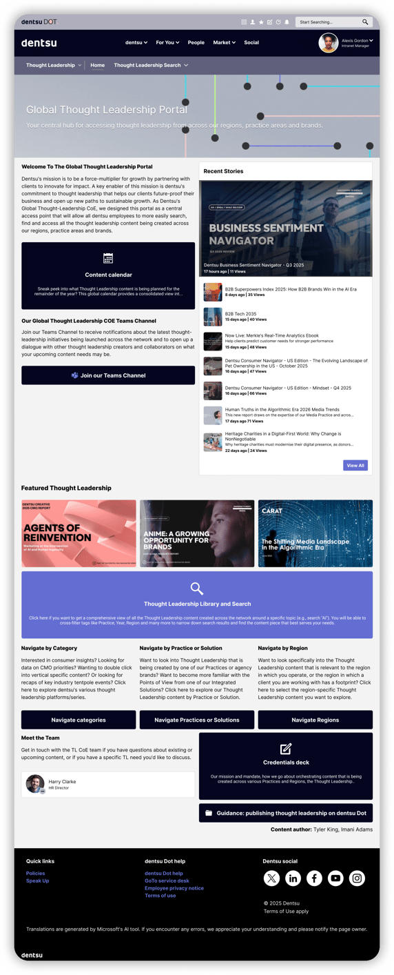 Mockup - Dentsu - Thought Leadership Home