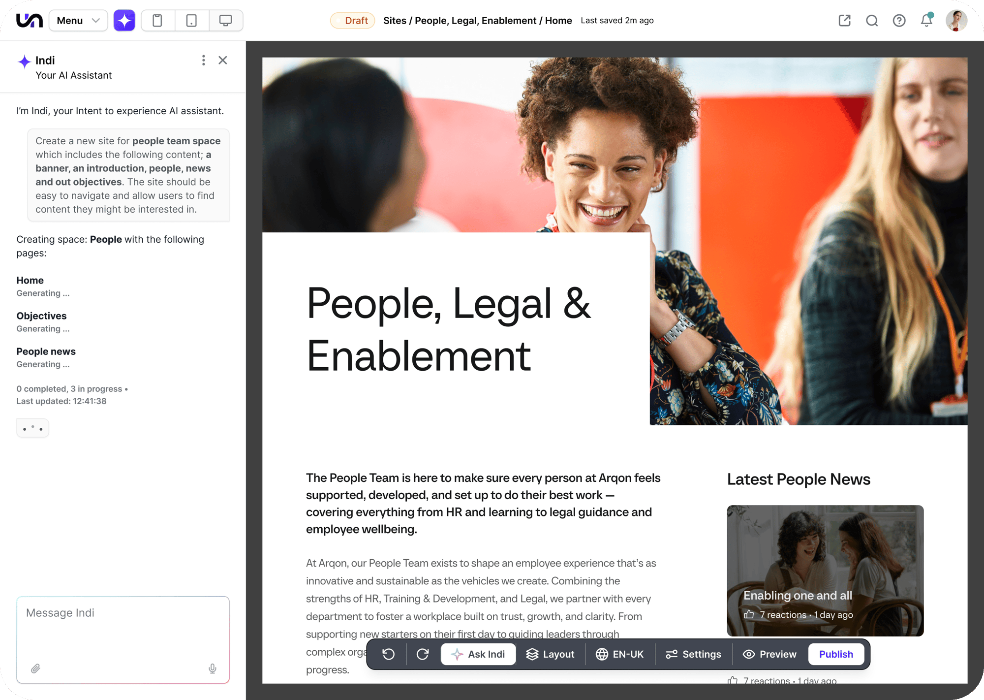 Page editor - Indi open