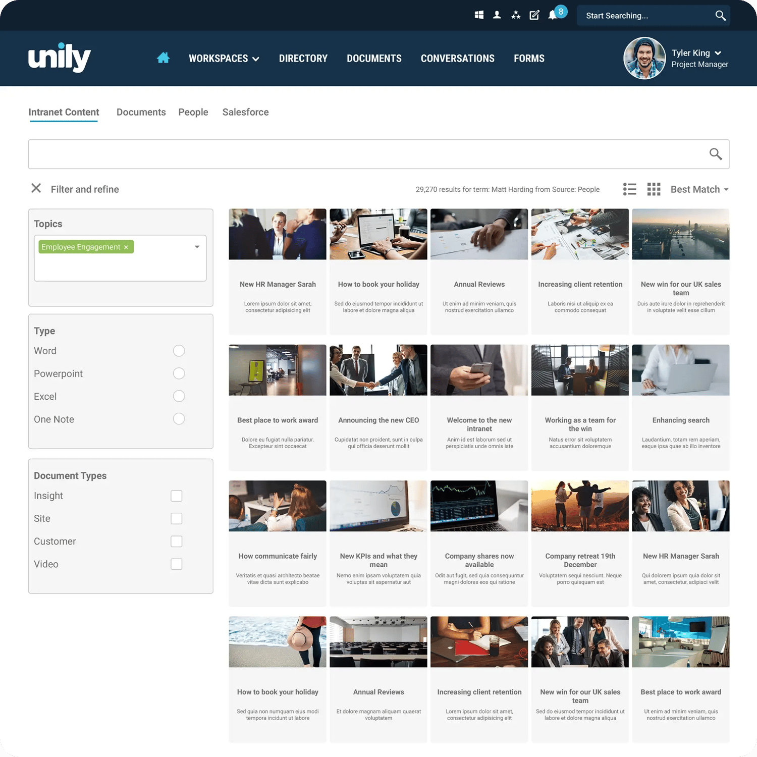 Unily Platform Integrating external data and applications with Unily