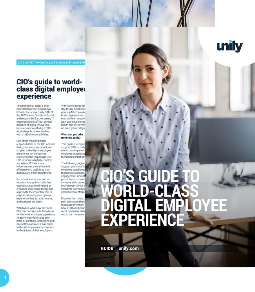 'CIO's guide to world-class digital employee experience' guide flat pages