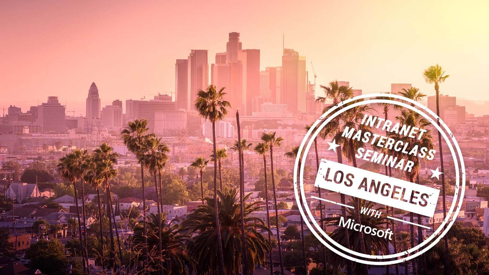 Los Angeles skyline for intranet seminar event