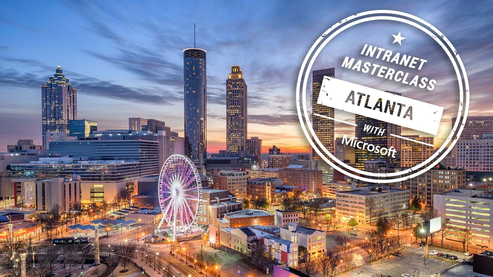 Atlanta skyline promoting intranet event