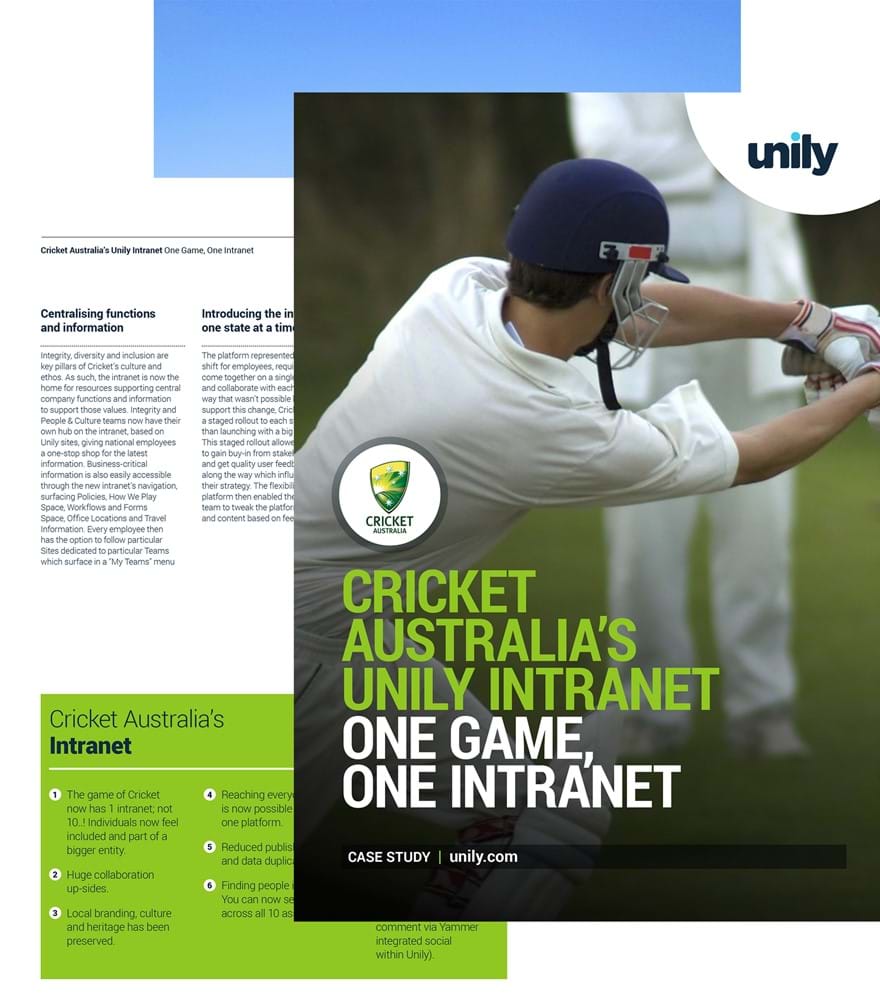Cricket Australia intranet case study brochure