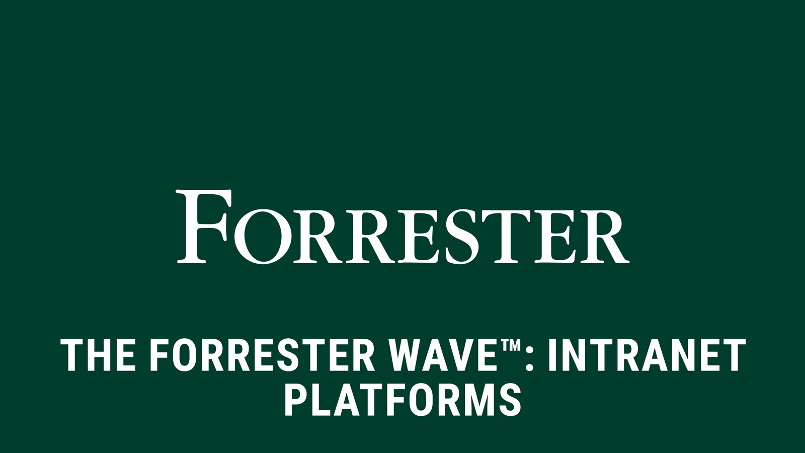 'The Forrester Wave™: Intranet Platforms' report front cover