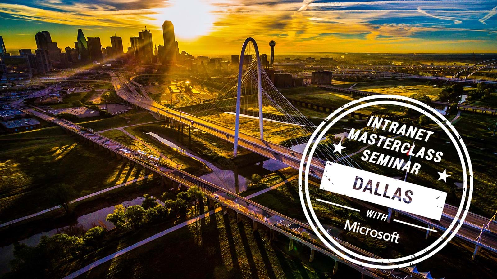 Dallas skyline for intranet seminar event